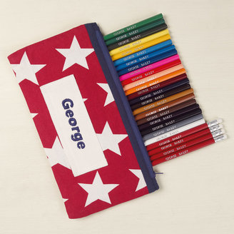 Great Little Trading Co Personalised Pencil Case & Pencils - Red Star