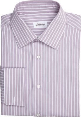 Brioni Shadow-Stripe French-Cuff Shirt