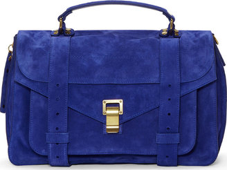 Proenza Schouler Cobalt Blue Suede PS1 Medium Messenger Bag