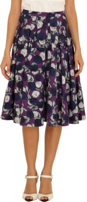Marni Floral Print Full Pleated Skirt