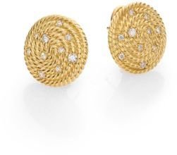 David Yurman Cable Coil Earrings with Diamonds in Gold