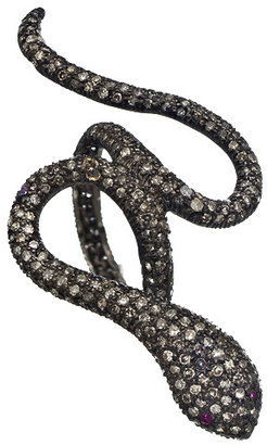 Socheec Slithering Diamond Pave Snake Ring