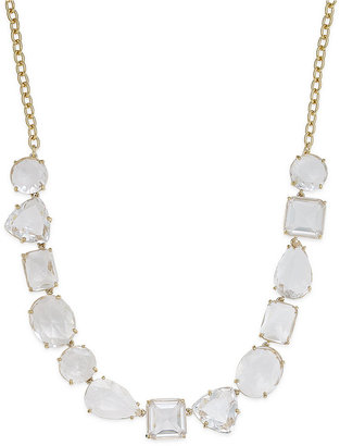 Kate Spade Gold-Tone Clear Stone Frontal Necklace