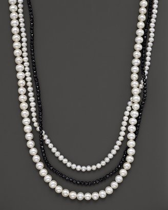 URBAN RESEARCH Freshwater Pearl and Black Onyx Necklace, 28"