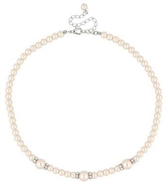 Jon Richard Triple pearl crystal rondel surround necklace