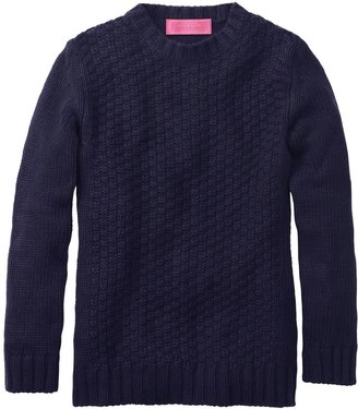 Charles Tyrwhitt Navy textured cashmere blend waffle knit jumper