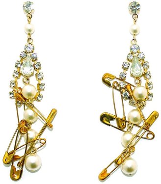 Tom Binns chandelier safety pin earrings