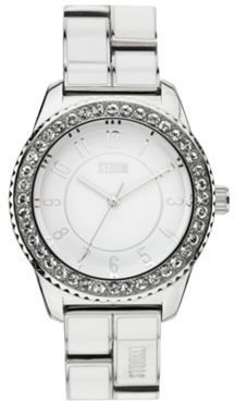 Storm Ladies white dial enamel bracelet watch