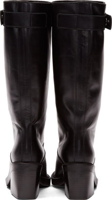 Helmut Lang Black Leather Schist Slouch Boots