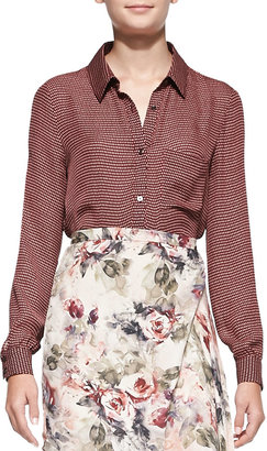 Haute Hippie To JJ with Love Printed Button-Down Blouse