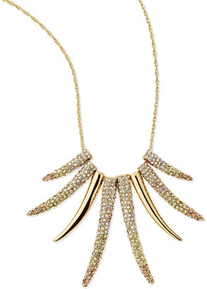 Sequin Pave Horn Gradient Long Necklace, Gold