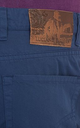 Luciano Barbera Men's Lightweight Twill Jeans-Blue
