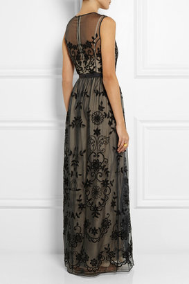 Needle & Thread Embroidered silk-organza gown