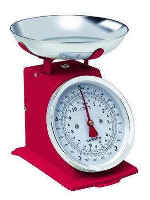 Hanson H500 Red 5kg Capacity Traditional Mechanical Kitchen Scale