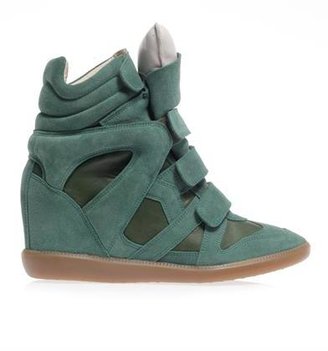 Isabel Marant Burt suede and leather wedge trainers
