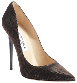 Jimmy Choo black and amber shimmering canvas 'Anouk' pumps