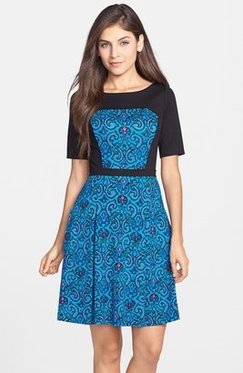 Plenty by Tracy Reese 'Eve' Print Ponte Fit & Flare Dress