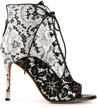 Givenchy floral lace open toe boot