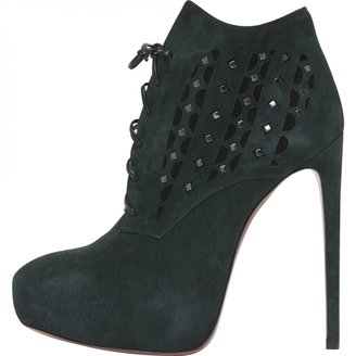 Alaia Green Suede Ankle boots