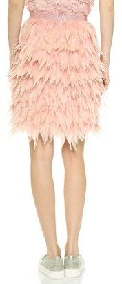 DKNY Tiered Feather Skirt