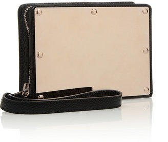 Sophie Hulme Textured-leather and brass box clutch