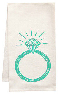 Organic Block-Print Tea Towel, Ring