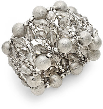 Alfani Silver-Tone Glass Bead Stretch Bracelet