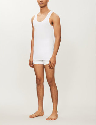 Hanro Men's Black Core Precision Cotton-Blend Vest, Size: S