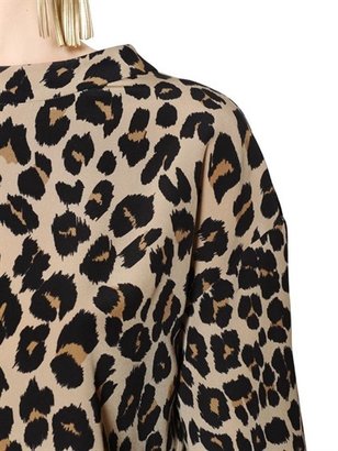 Etro Leopard Printed Silk Crepe De Chine Top