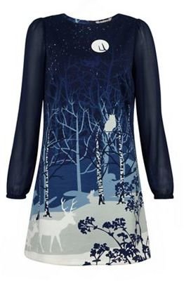 Yumi Blue Forest silhouette dress