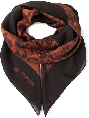 Etro paisley print logo scarf
