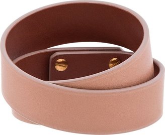 Givenchy Clay Pink Leather Shark Lock Bracelet