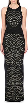Roberto Cavalli Embroidered stretch-knit gown