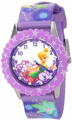 Disney Kids' W001029 Tinker Bell Glitz Stainless Steel Printed Bezel Printed Strap Watch