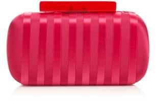 Ben de Lisi Principles by Designer dark pink satin striped clutch bag