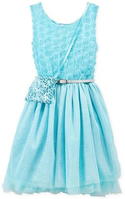 Beautees Little Girls' Rosette Dress & Sequin Purse