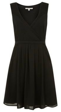 Yumi Black Flirty dress with lace inserts