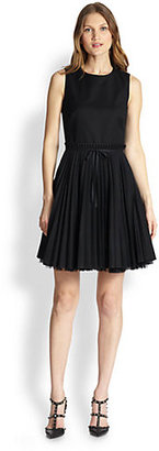 RED Valentino Cady Tech Pleated Dress