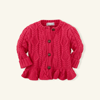 Baby Girl Cable-Knit Peplum Cardigan