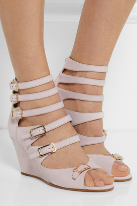 Chloé Matte-leather wedge sandals