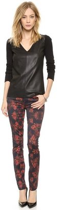 7 For All Mankind Rose Print Jeans