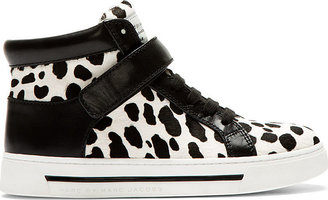 Marc by Marc Jacobs Black & White Calf-Hair Spotted Cute Kicks Sneakers