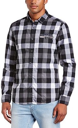 Esprit Edc by Men's 084CC2F007 Checkered Long Sleeve Casual Shirt