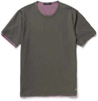 Gucci Double-Layered Mesh and Crepe T-Shirt