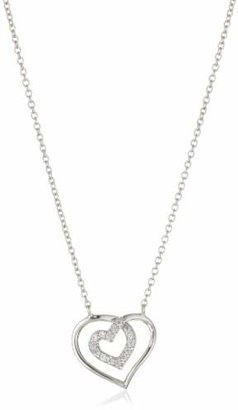Brilliance+ Myia Passiello "Timeless Hearts" Swarovski Pure Brilliance Zirconium Framed Heart Pendant Necklace