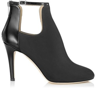 Jimmy Choo Livid Black Grainy Suede and Patent Ankle Boots