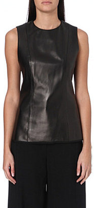The Row Sleeveless leather top