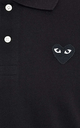 Comme des Garcons PLAY Men's Heart Cotton Piqué Polo Shirt - Black