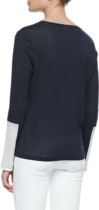 J Brand Jeans Amirah Drapey Soft-Jersey Tee Shirt