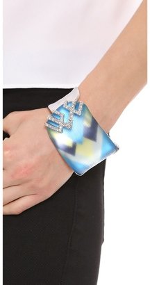 Alexis Bittar Crystal Stenciled Wrap Liquid Cuff Bracelet